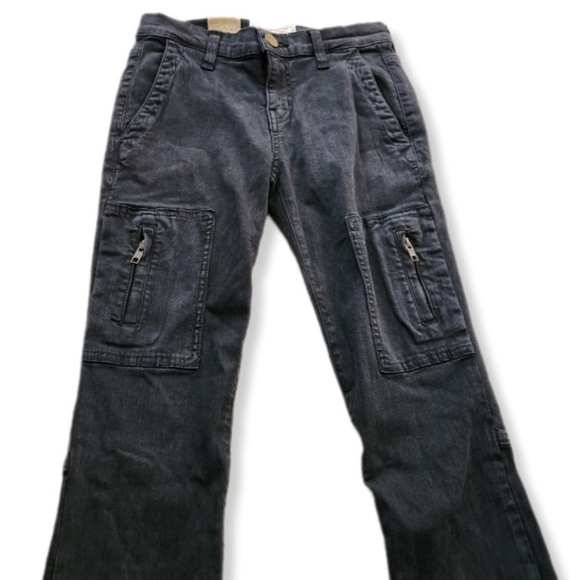 Current/Elliott Flat Pocket Cargo Jeans in Washed Black Size 25 W-672 - Picture 11 of 14